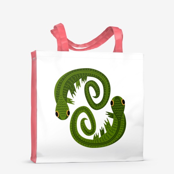 Сумка-шоппер «две ящерицы в концепции символа Инь-Ян»