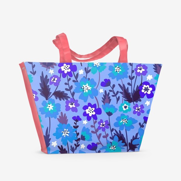 Пляжная сумка &laquo;Синие цветы&raquo;