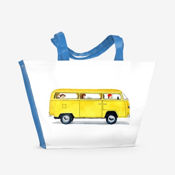 Пляжная сумка «Желтый вэн. Ура, каникулы!»