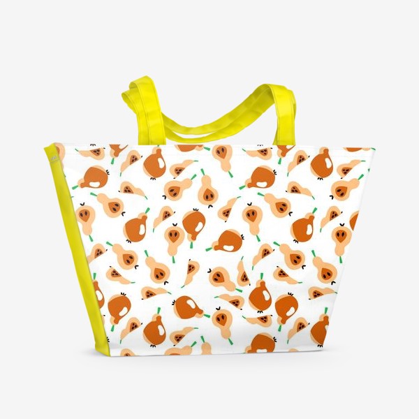 Пляжная сумка «Оранжевые груши паттерн»