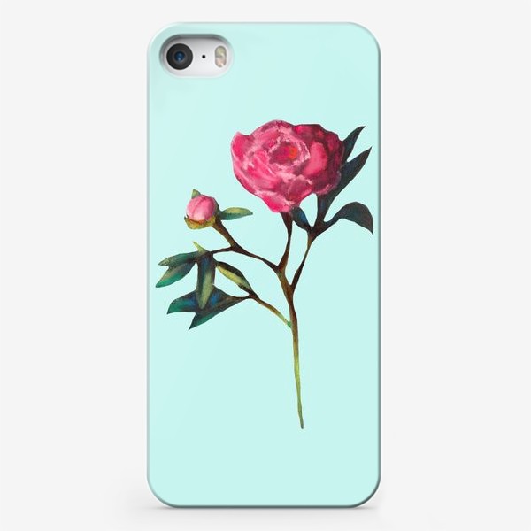 Чехол iPhone «Пион на мятном фоне Весенние цветы Подарок на 8 марта Пастель»