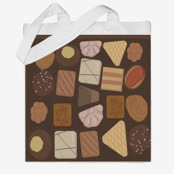 Сумка хб «Коробка с шоколадными конфетами»