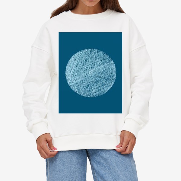Свитшот «Луна, абстракция на синем»