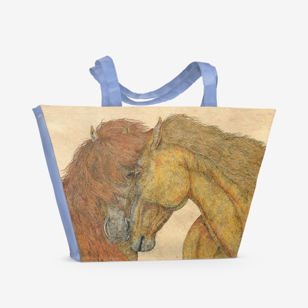 Пляжная сумка «Две лошади»