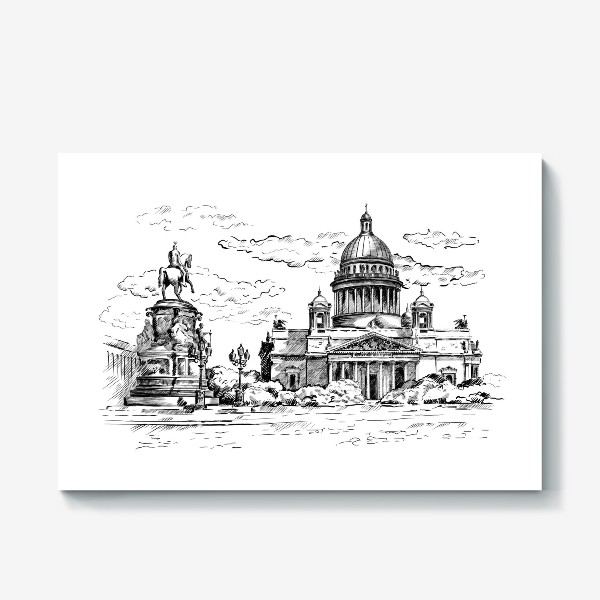 Холст «Исаакиевский собор, Санкт-Петербург. Графика»