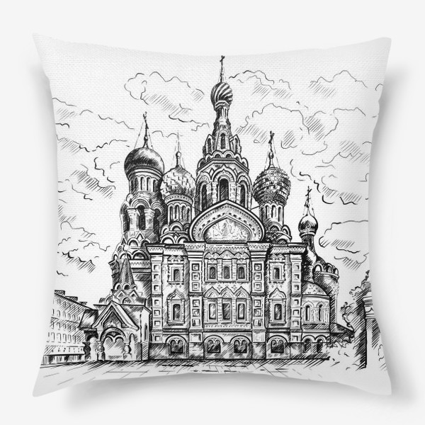 Подушка «Спас на Крови, Санкт-Петербург. Графика»