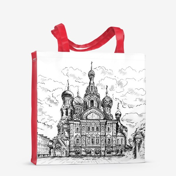 Сумка-шоппер «Спас на Крови, Санкт-Петербург. Графика»