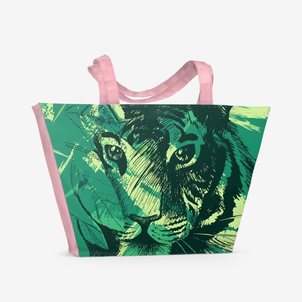 Пляжная сумка &laquo;Дикий тигр в джунглях&raquo;
