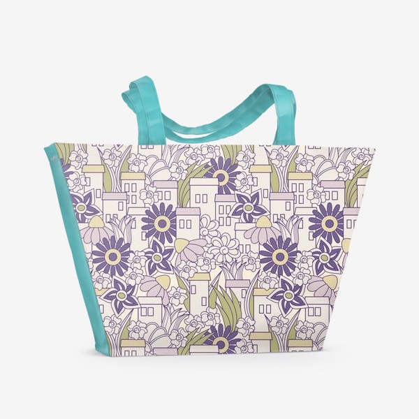 Пляжная сумка «Цветочный город»