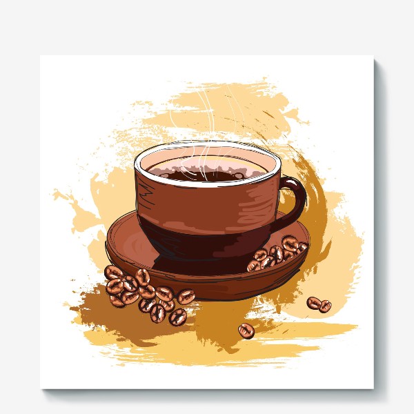 Холст «чашка ароматного кофе»