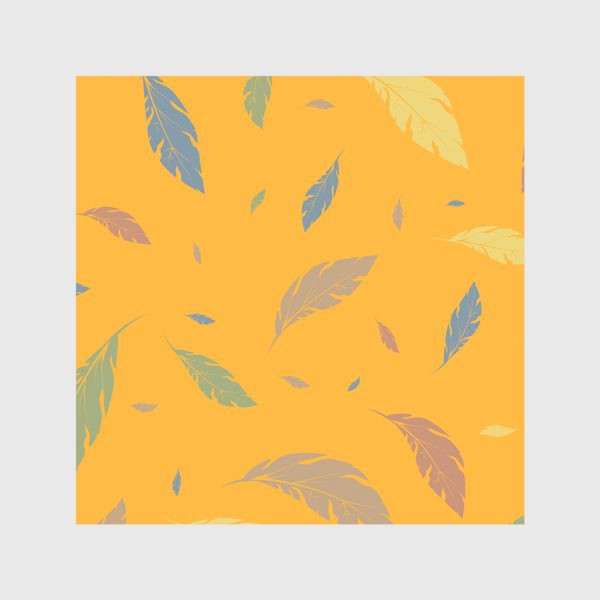 Скатерть «листья и перья на оранжевом»