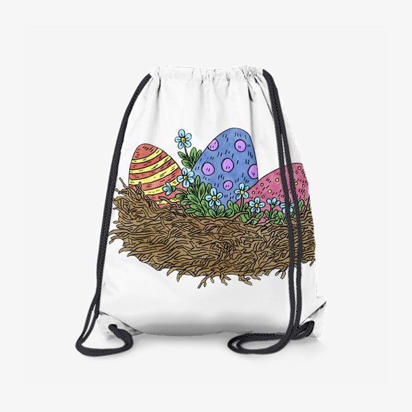 Рюкзак &laquo;Пасха: композиция с яйцами и цветами в гнезде&raquo;