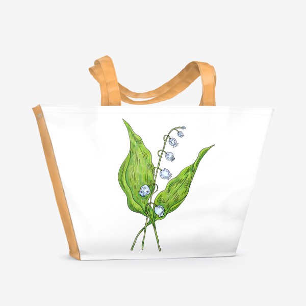 Пляжная сумка «Майский ландыш весенний цветок»