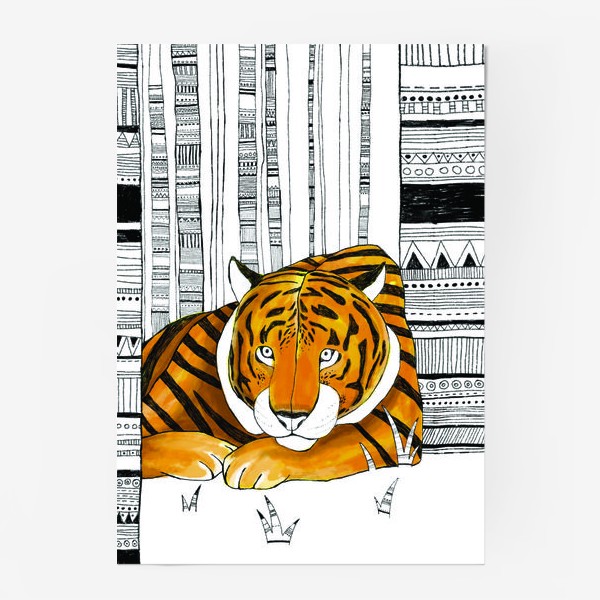 Постер «Амурский тигр отдыхает»