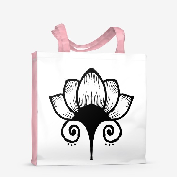 Сумка-шоппер «Графическая лилия, черно-белый цветок»