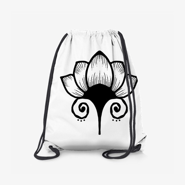 Рюкзак «Графическая лилия, черно-белый цветок»