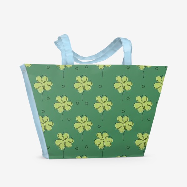 Пляжная сумка «День святого Патрика - зеленый узор»