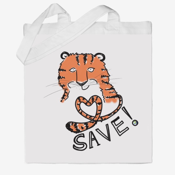 Сумка хб «Спаси амурского тигра! »