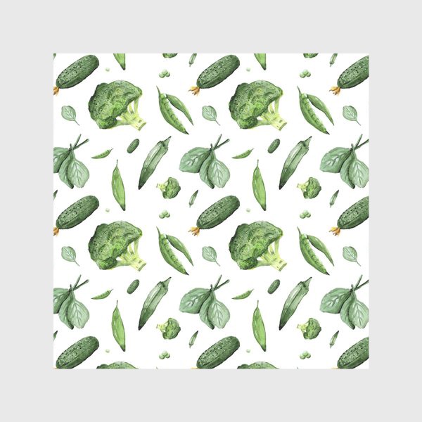 Скатерть «Паттерн с зелеными овощами и шпинатом»