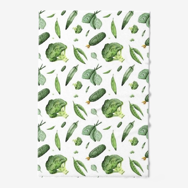 Полотенце «Паттерн с зелеными овощами и шпинатом»