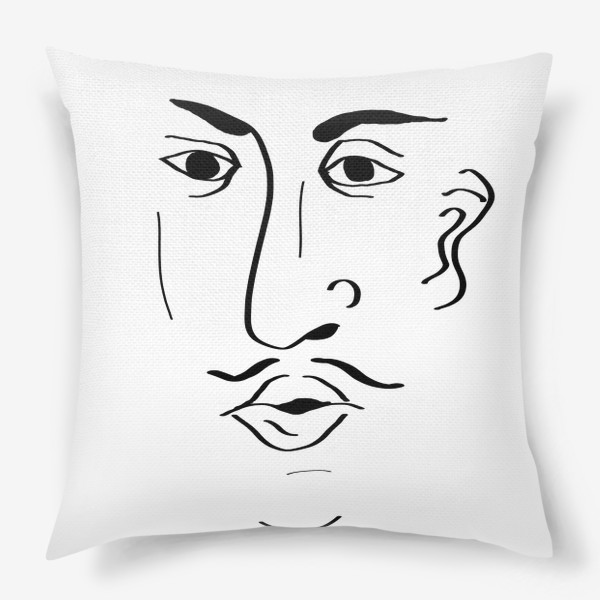Подушка «Лицо мужчины, набросок»
