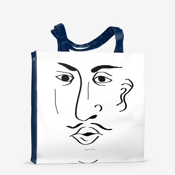 Сумка-шоппер «Лицо мужчины, набросок»