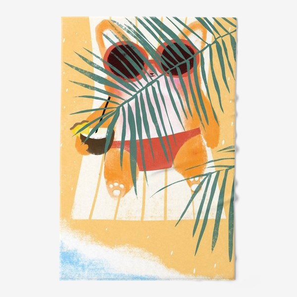 Полотенце «Пляжный корги»