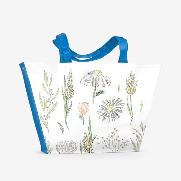 Пляжная сумка «луговые цветы и травы»
