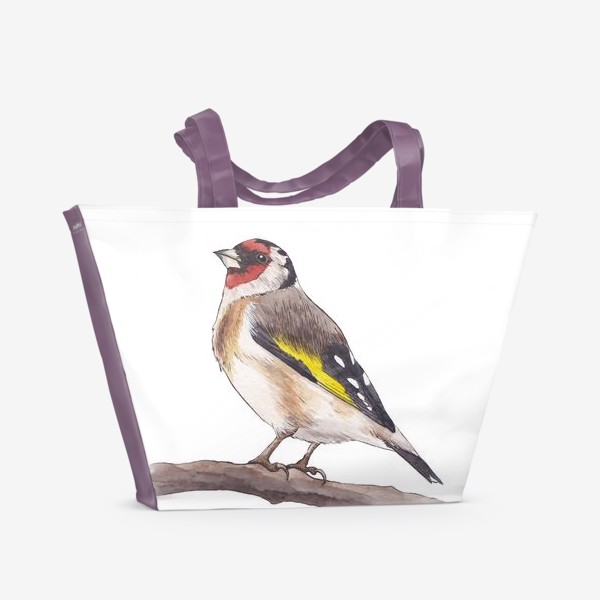 Пляжная сумка «Птицы. Щегол»