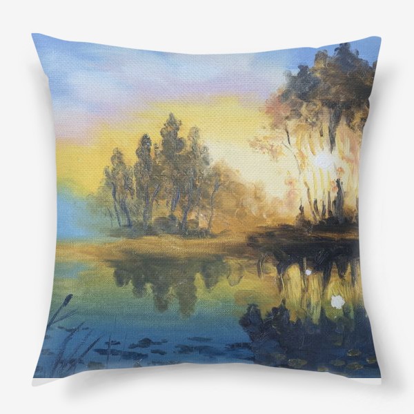 Подушка «Закат над рекой»