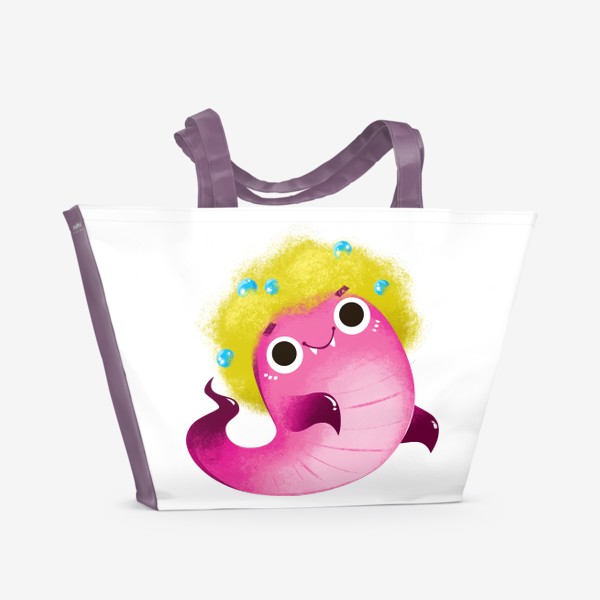 Пляжная сумка «розовый монстрик»