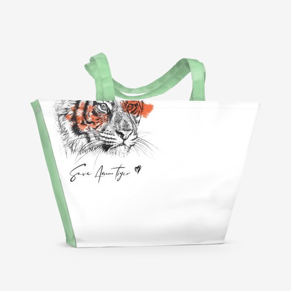 Пляжная сумка «амурский тигр. цвет.»