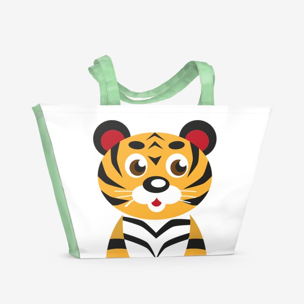 Пляжная сумка «Тигр стилизованный и надпись: Мой тигренок»