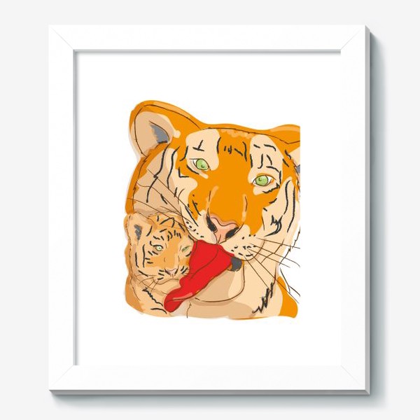 Картина «мама тигр с тигренком»