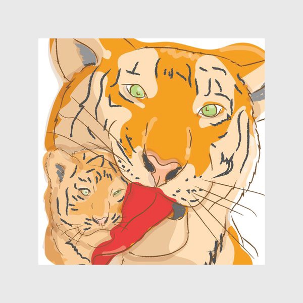 Скатерть «мама тигр с тигренком»
