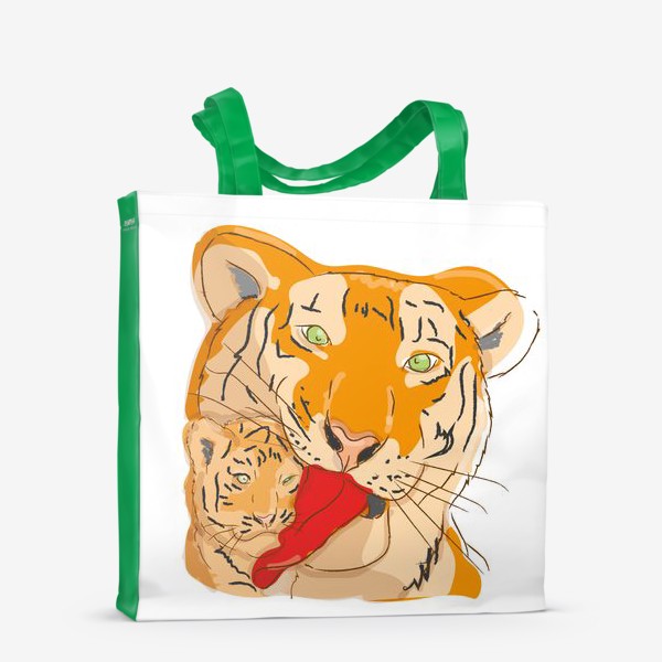 Сумка-шоппер «мама тигр с тигренком»