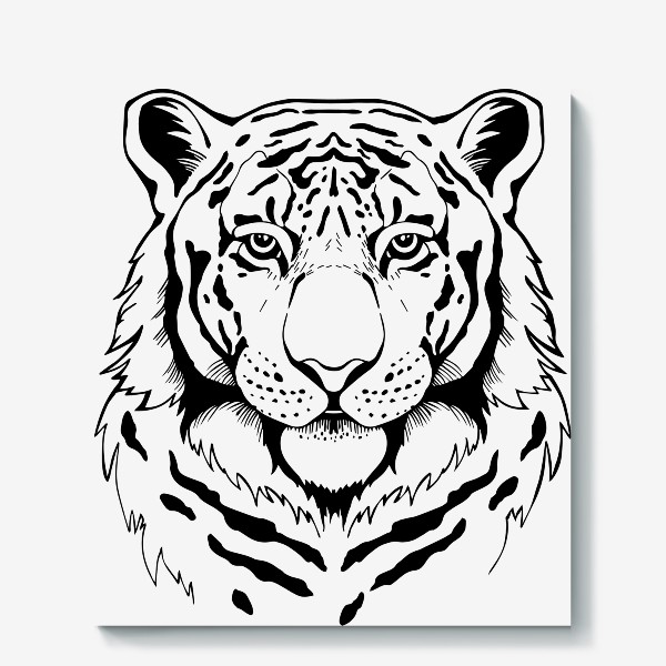 Холст «Тигр символ 2022 года. Графика»