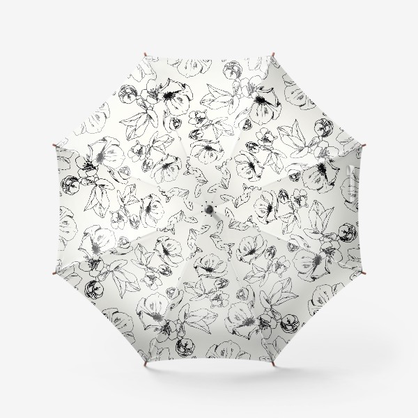 Зонт &laquo;черно-белые цветы&raquo;