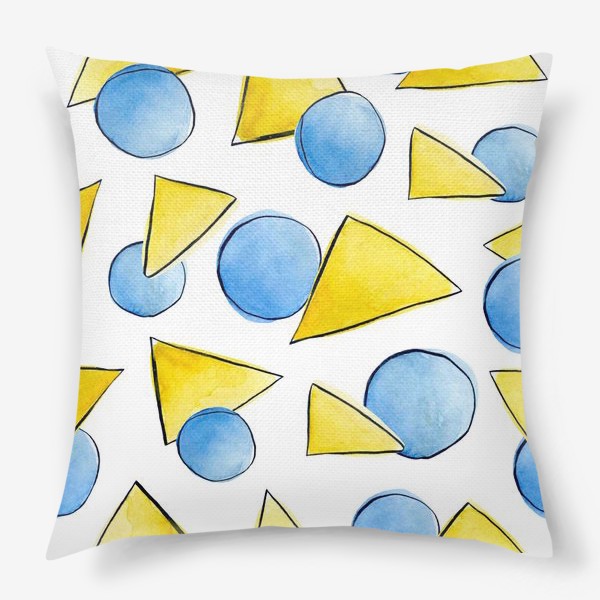 Подушка «акварельная геометрия»