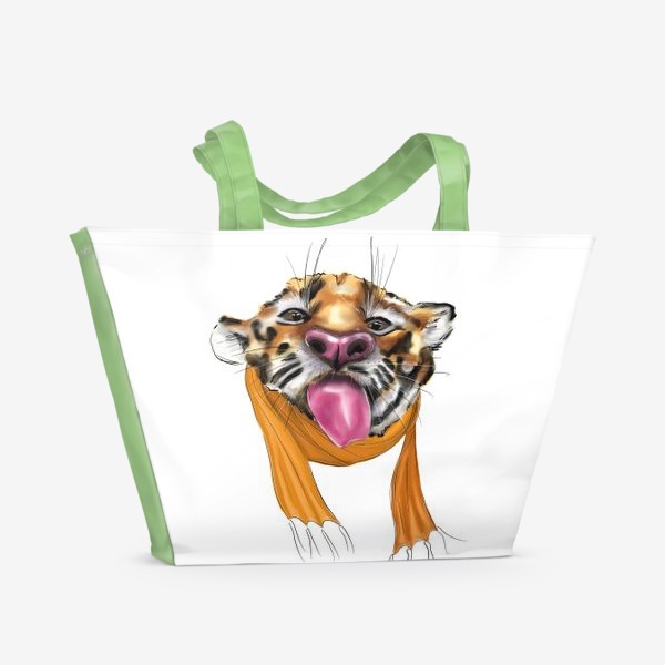 Пляжная сумка «Тигрёнок в шарфе»