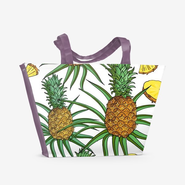 Пляжная сумка «Ананасы с листьями»
