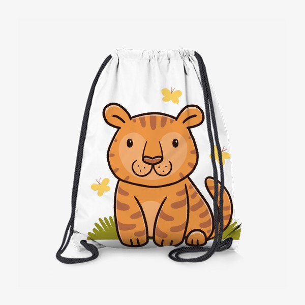 Рюкзак «Милый тигрёнок и бабочки. Новый год 2022. Год тигра»