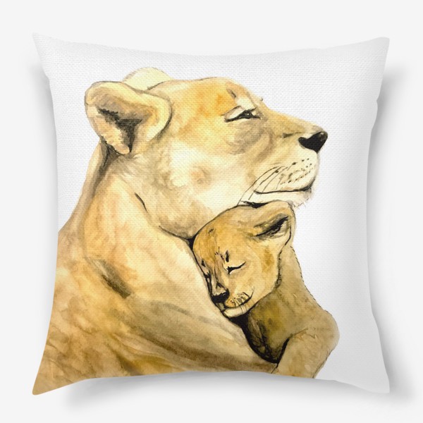 Подушка &laquo;Мама 8 марта день матери львица и львенок мамина любовь&raquo;