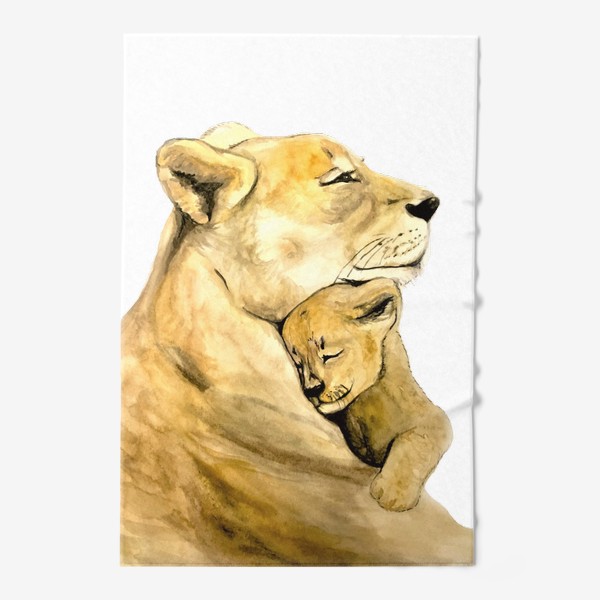 Полотенце «Мама 8 марта день матери львица и львенок мамина любовь»