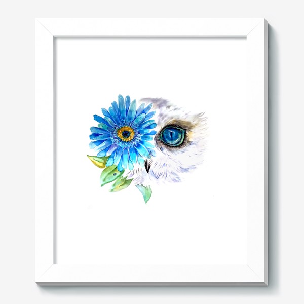 Картина «сова и цветок»