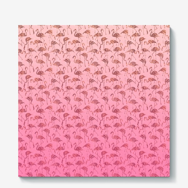 Холст «Фламинго тропик розовый»