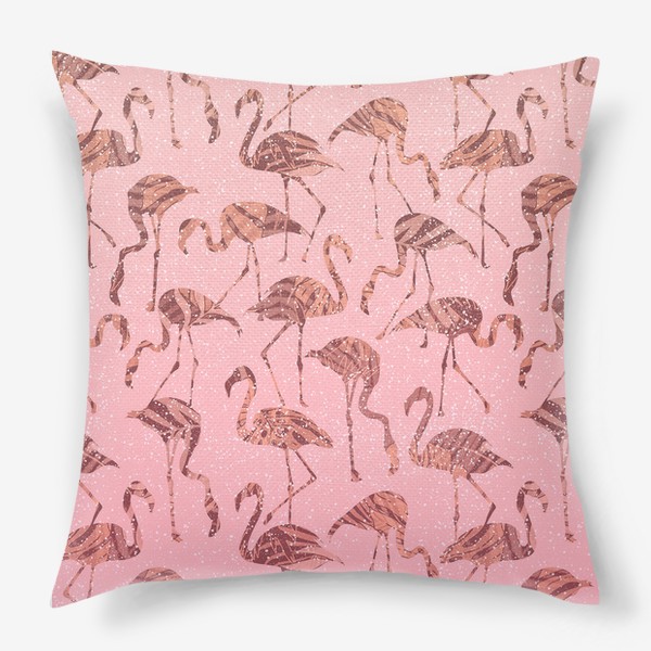 Подушка «Фламинго тропик розовый»