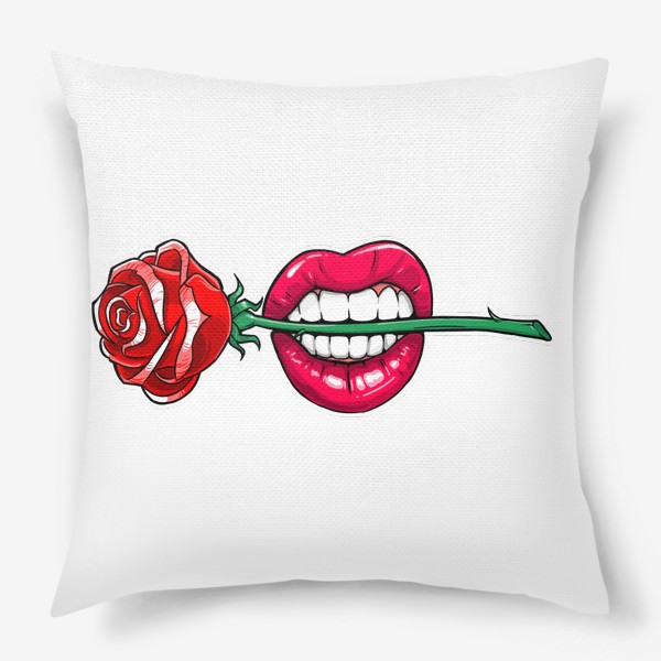 Подушка «Роза в зубах»