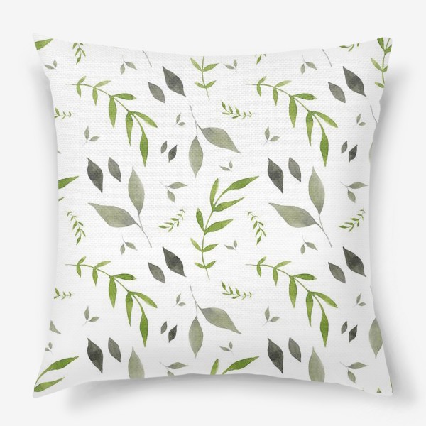 Подушка «Орнамент из зеленых цветов»