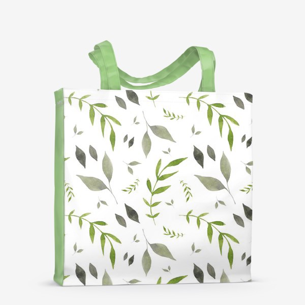 Сумка-шоппер «Орнамент из зеленых цветов»